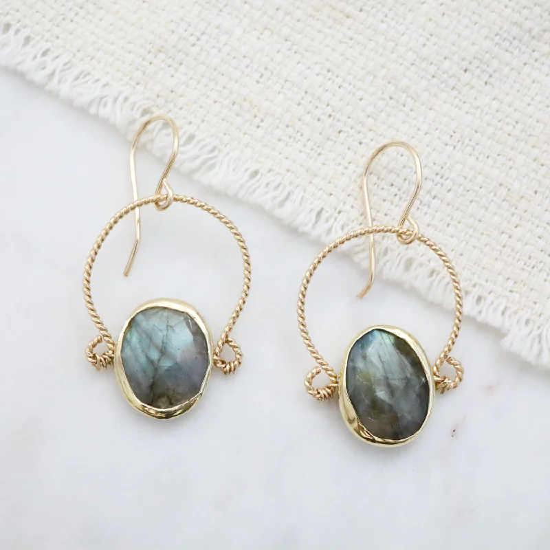 Half Hoop with Labradorite Earrings