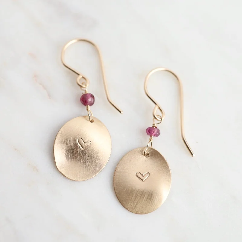 Gold Heart Stamp Earring