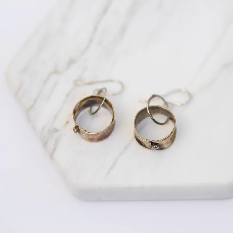 Rugged Brass Hoop Earrings