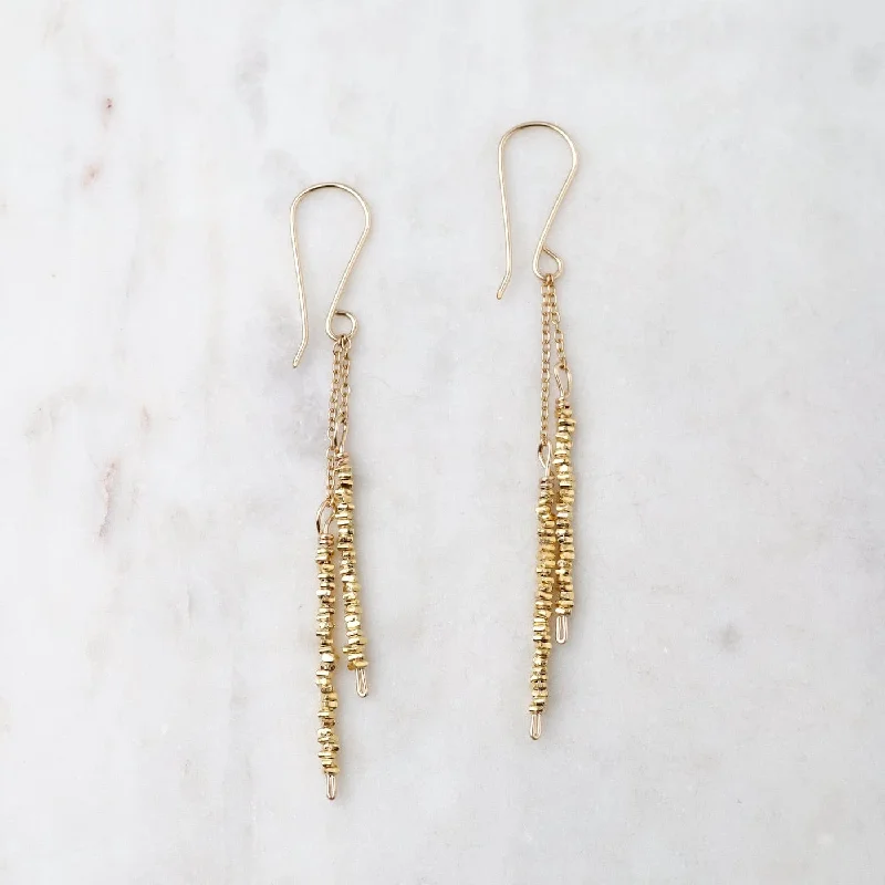 Gold Vermeil Dangling Sticks Earring