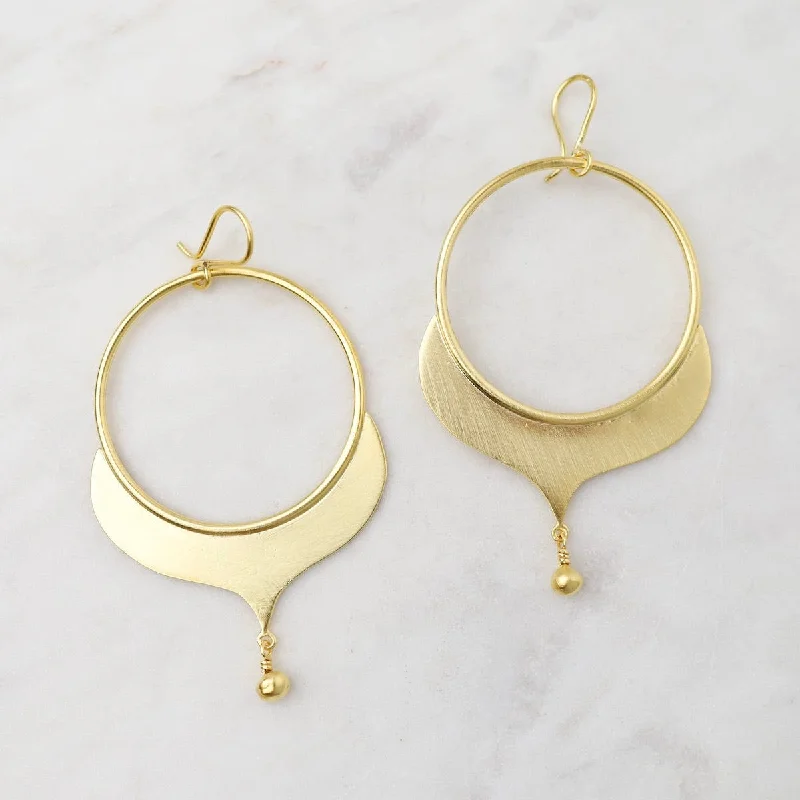 Gold Plated Large "Alhambra" Hoop Drop Earring