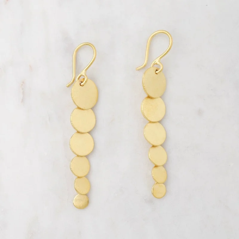 Gold Plated Disc Cascade Earring