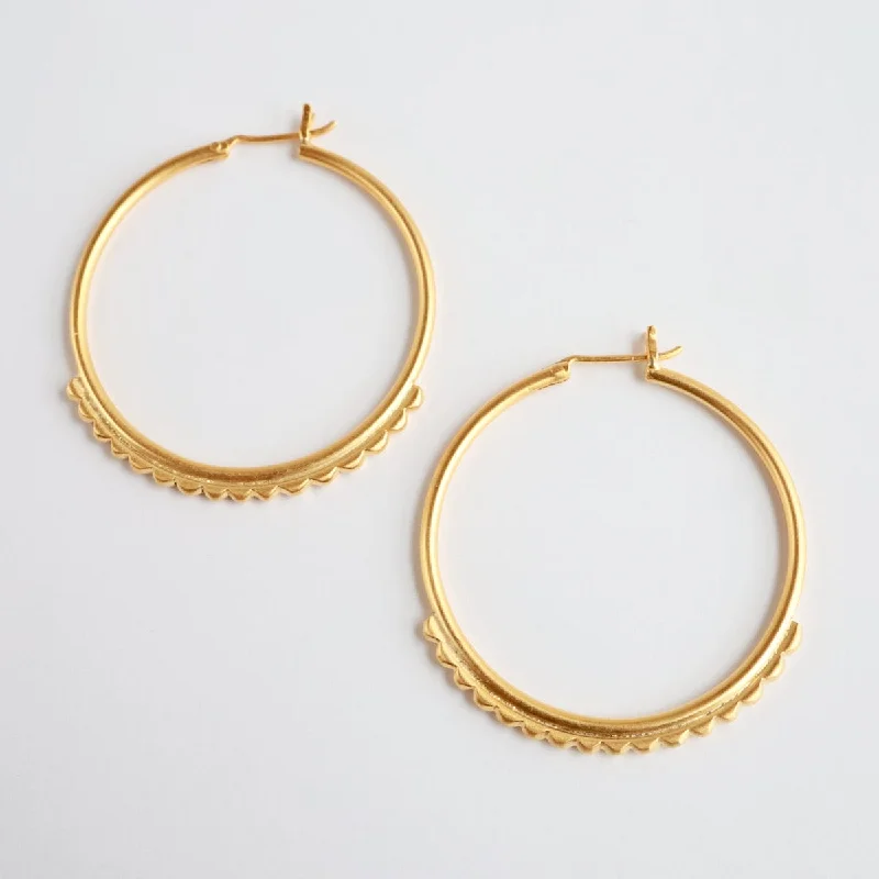 Gold Plated Large Tuareg Inspired Hoop Earrings