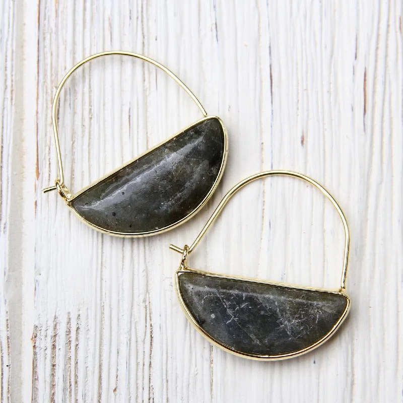 Scout Stone Prism Hoop - Labradorite/Gold