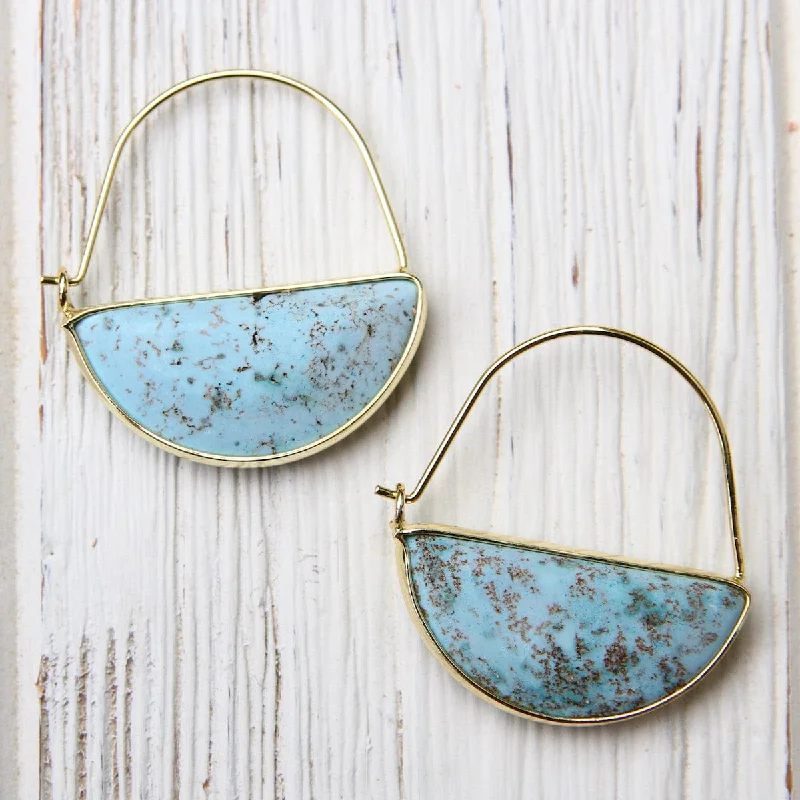 Scout Stone Prism Hoop - Turquoise/Gold