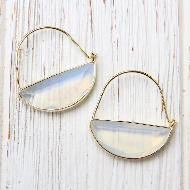 Scout Stone Prism Hoop - Opalite/Gold