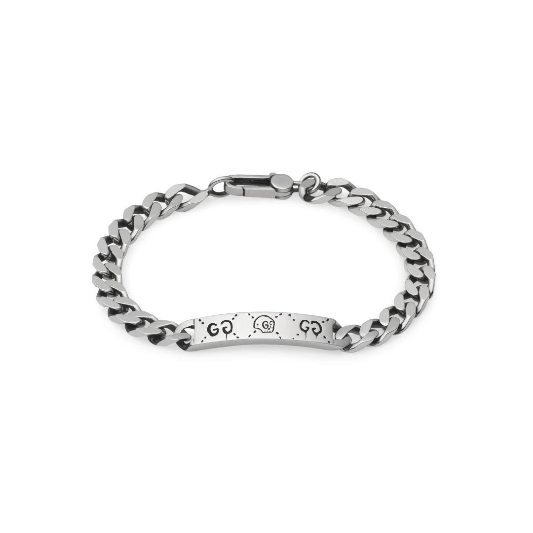 Gucci Sterling Silver Ghost ID Bracelet