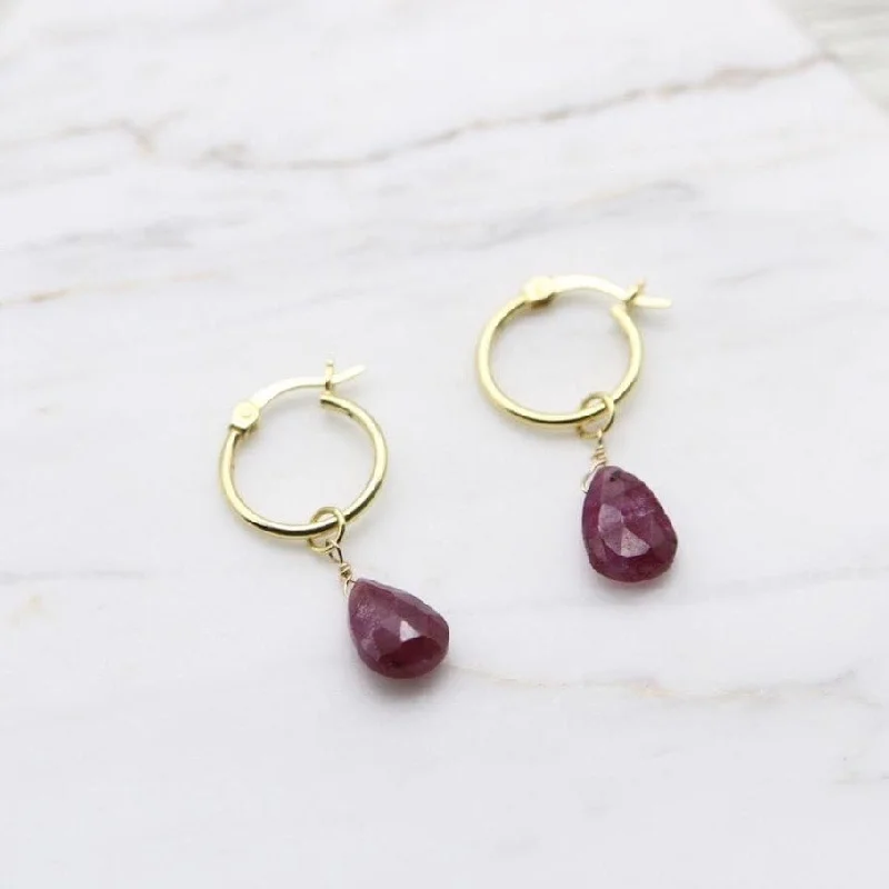 Kaia Hoops ~ Ruby Drop