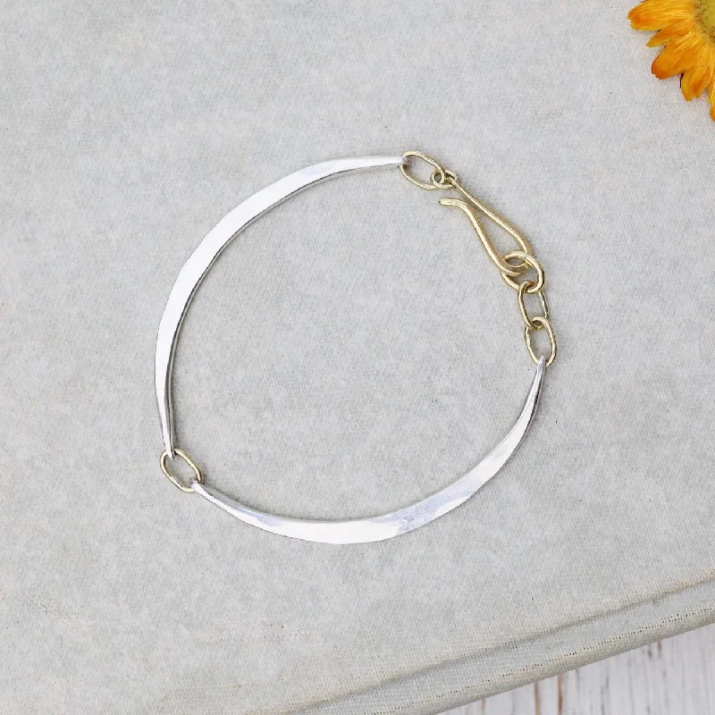 18k & Silver Mixed Metal Contour Bracelet