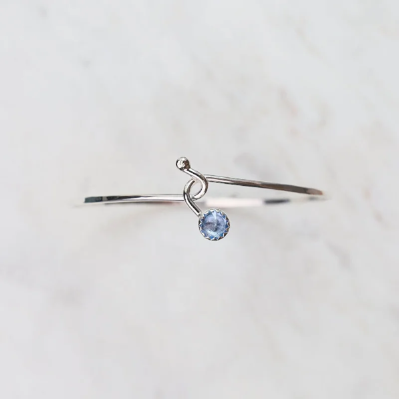 Blue Topaz Dew Drop Silver Bracelet