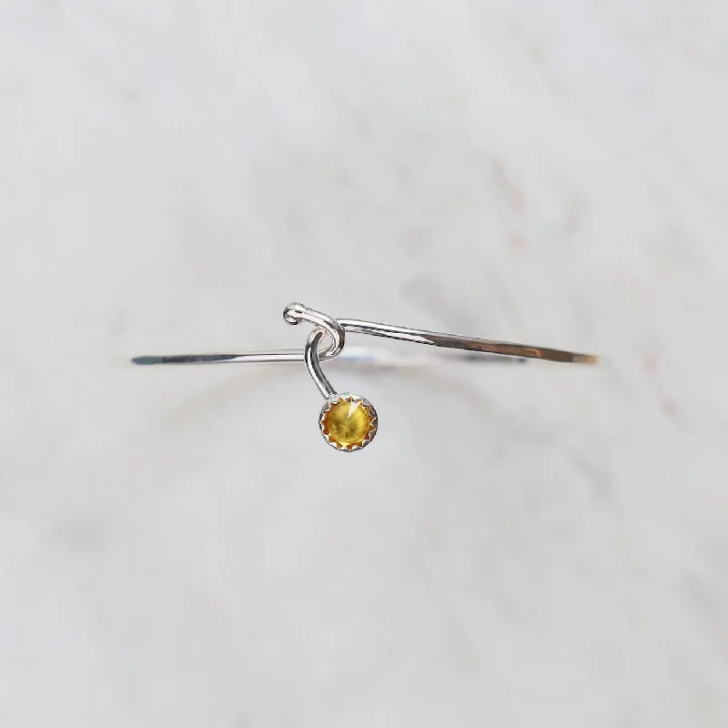 Citrine Dew Drop Silver Bracelet