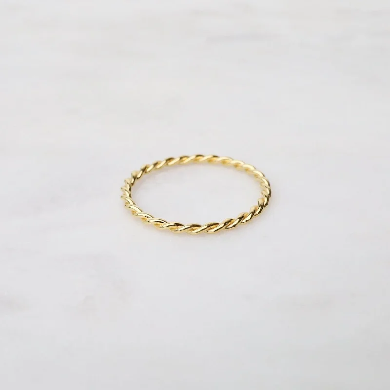 Gold Vermeil Twisted Band Stacking Ring