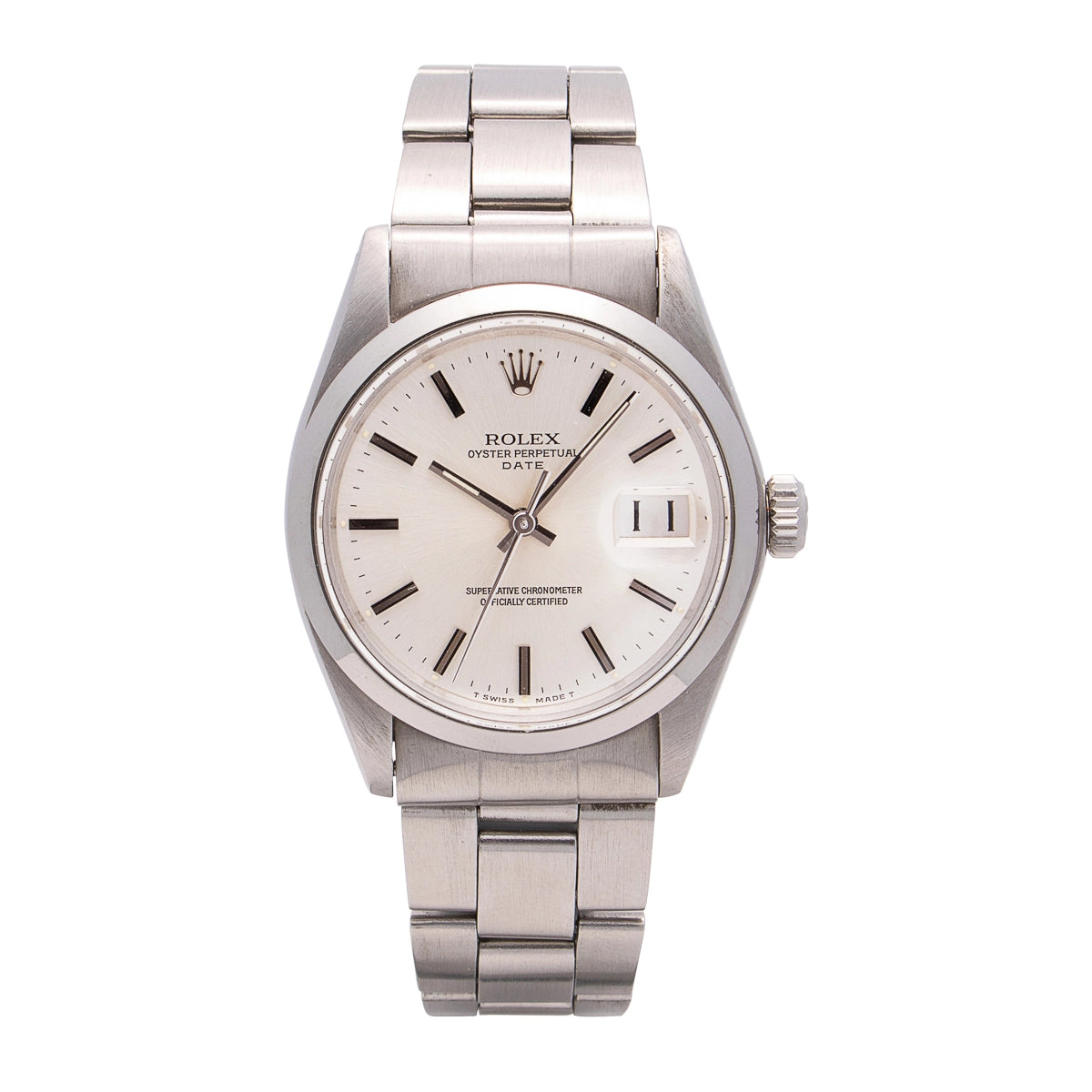 Rolex Oyster Perpetual Date Silver Dial Oyster Bracelet 34mm Automatic (Preowned)