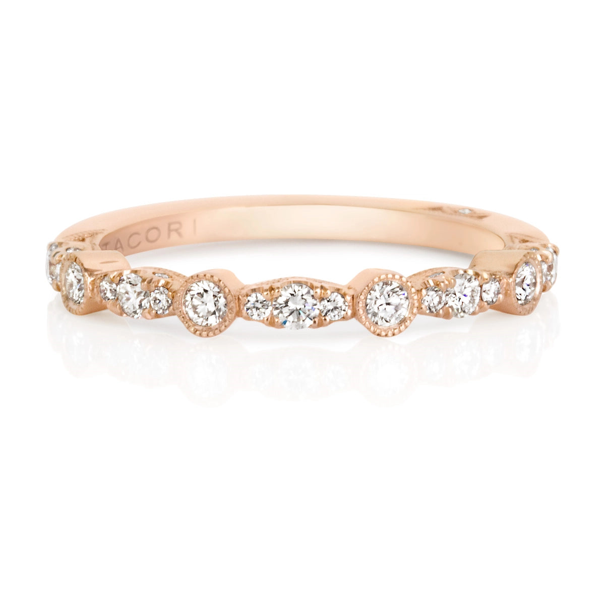 Tacori MEIEROTTO EXCLUSIVE Diamond 18K Rose Gold Wedding Band Ring