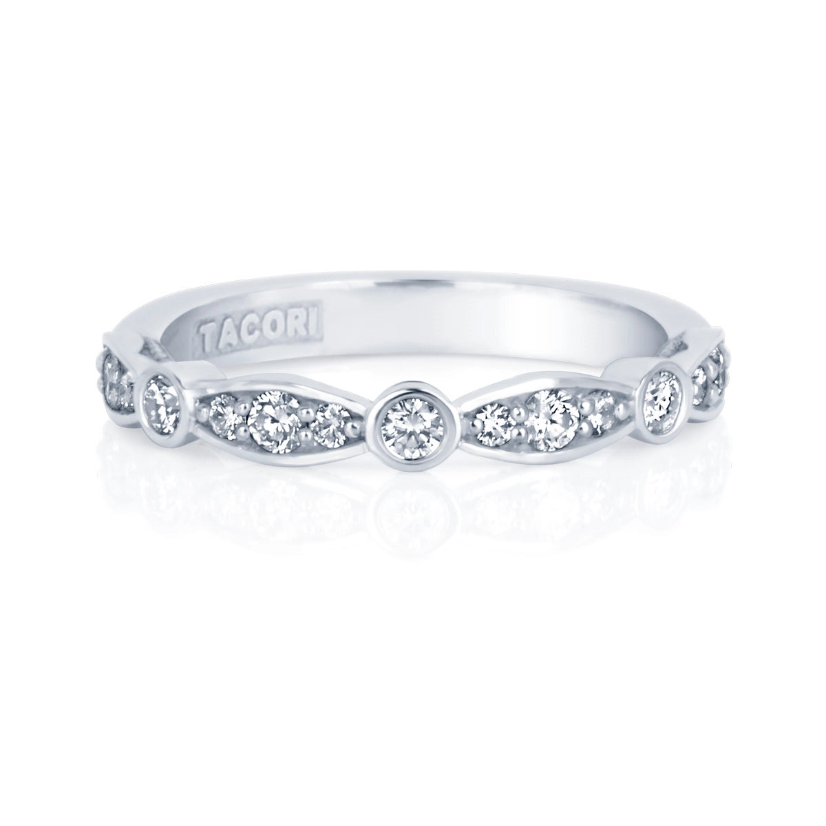 Tacori MEIEROTTO EXCLUSIVE Diamond 18K White Gold Wedding Band Ring