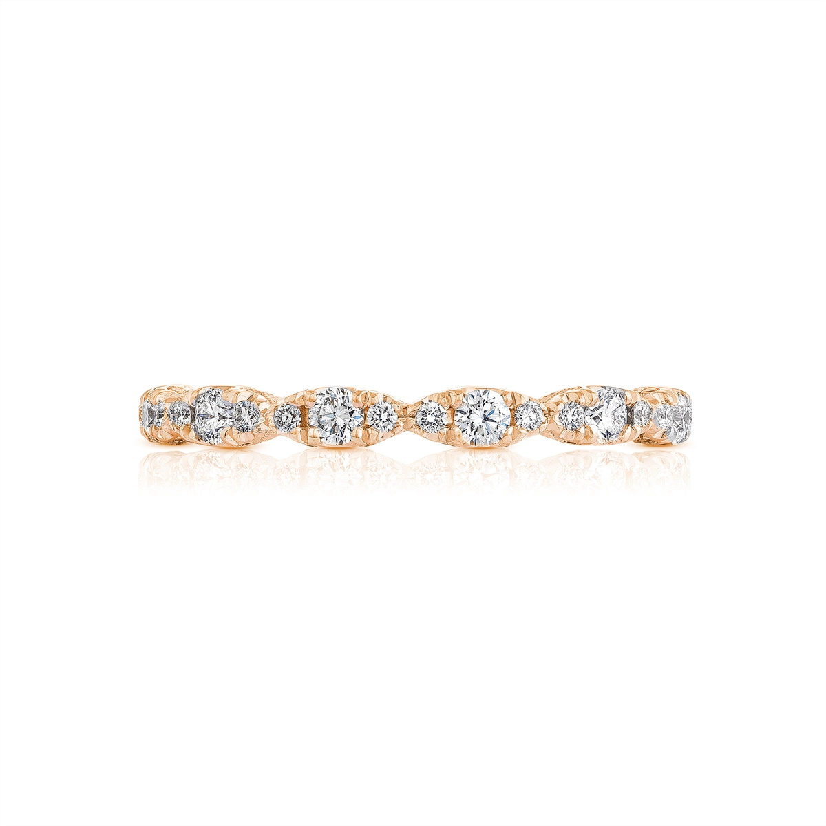 Tacori Petite Crescent 18K Rose Gold Diamond Wedding Band