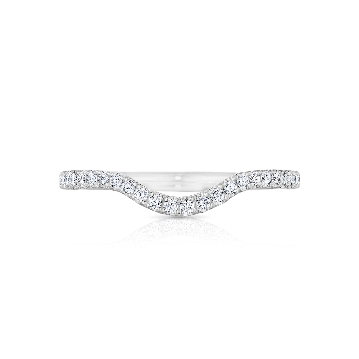 Tacori Petite Crescent 18K White Gold Curved Diamond Wedding Band